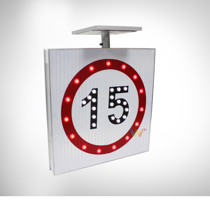 Aluminum alloy solar power LED flashing speed limit sign Wide Way