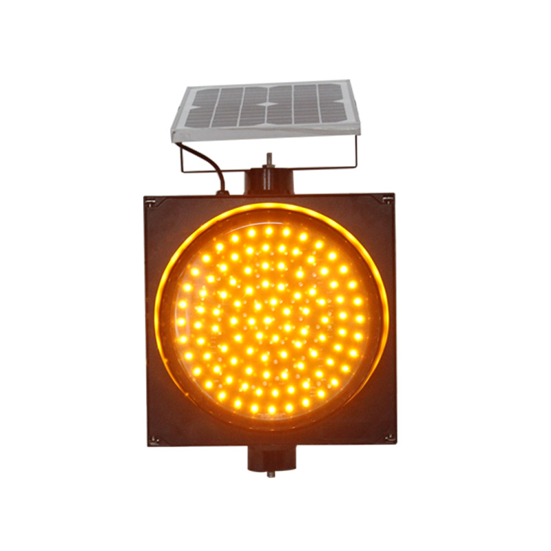 300mm road safety yellow flashing LED signal solar warning light Wide Way Optoelectronics