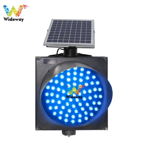 300mm Blue Flash Solar Powered Warning Lights3