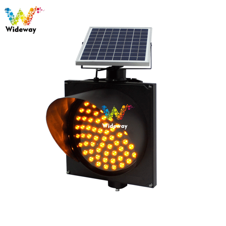 300mm Yellow Flashing Solar Powered Warning Lights4