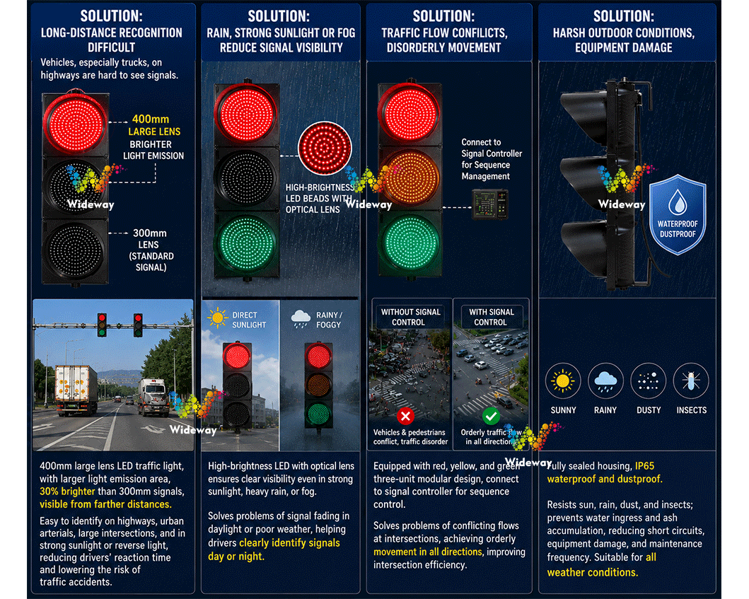 400mm Three Light Traffic Signals2