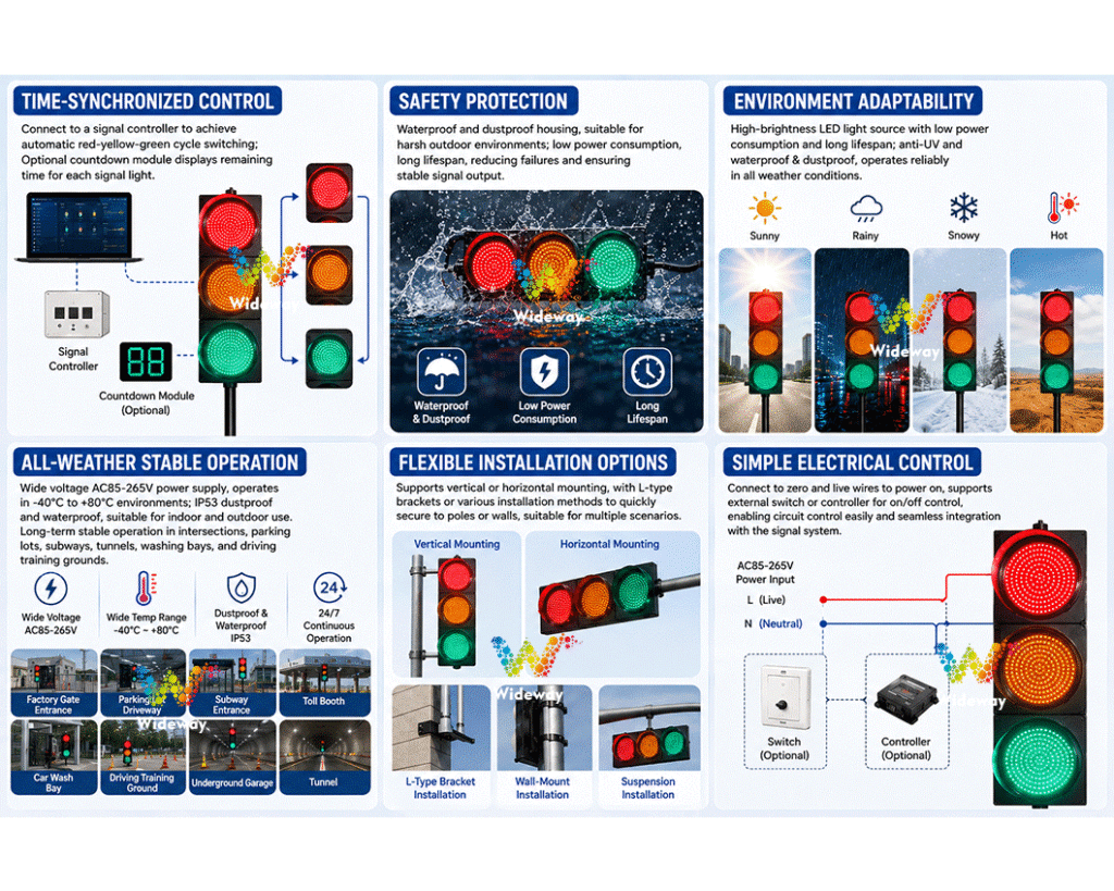400mm Three Light Traffic Signals3