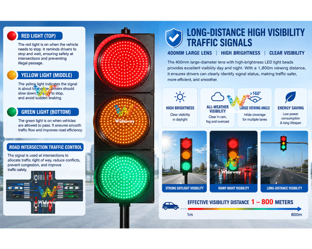 400mm Three Light Traffic Signals4