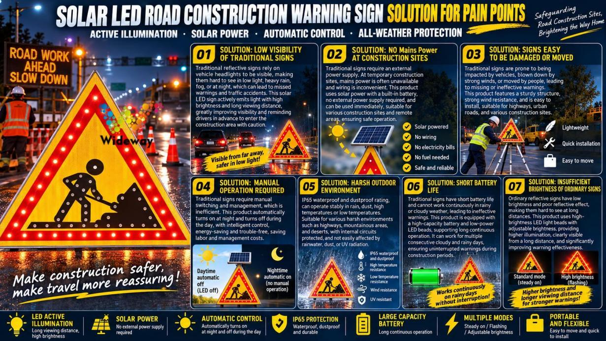 700mm Solar Triangle Warning Sign 3
