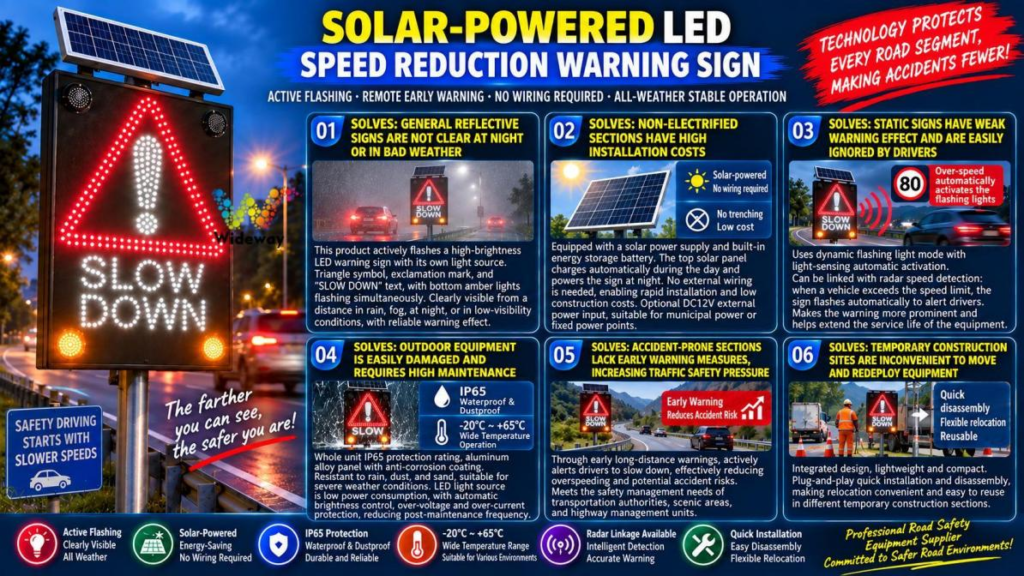 Solar Slow Down Sign 1600×1100mm 3