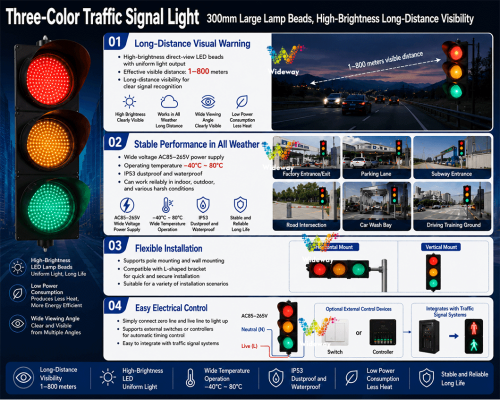 300mm Three Light Traffic Signal (2)