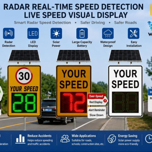 600×850mm Solar Radar Speed Traffic Sign 21