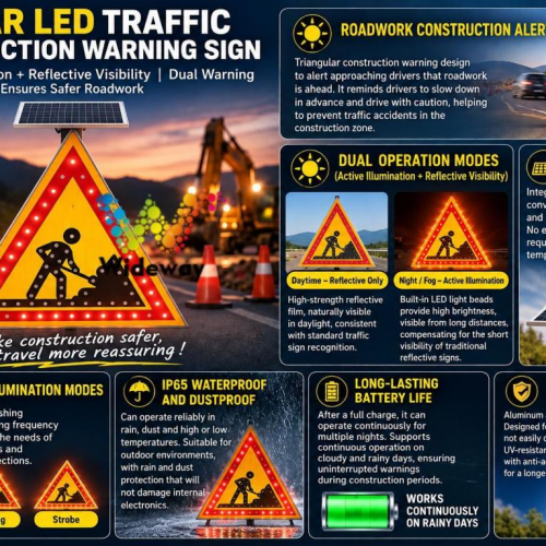 700mm Solar Triangle Warning Sign 2